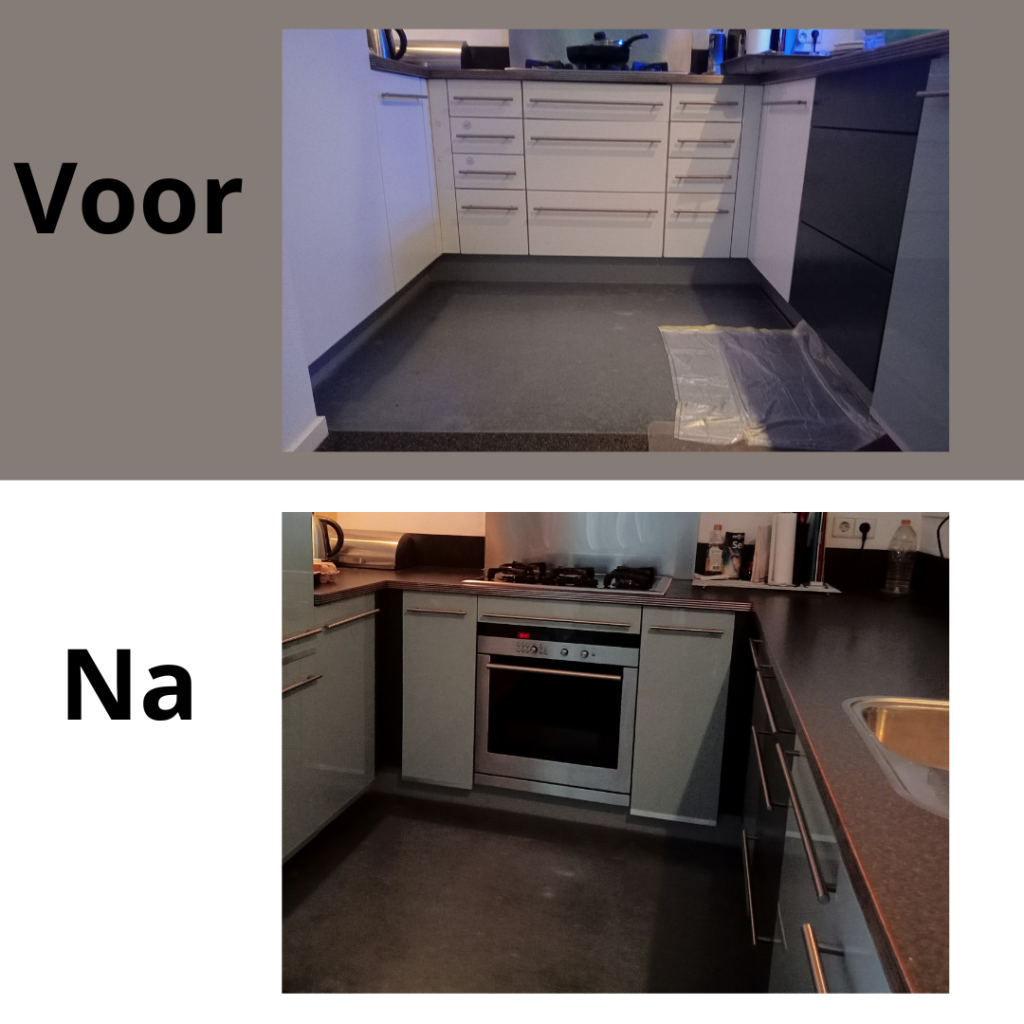 Keukenblok voor en na verbouwing